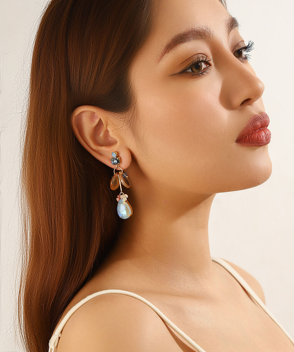 Boucles d’oreilles à clou pampilles goutte – 26PEBOL020