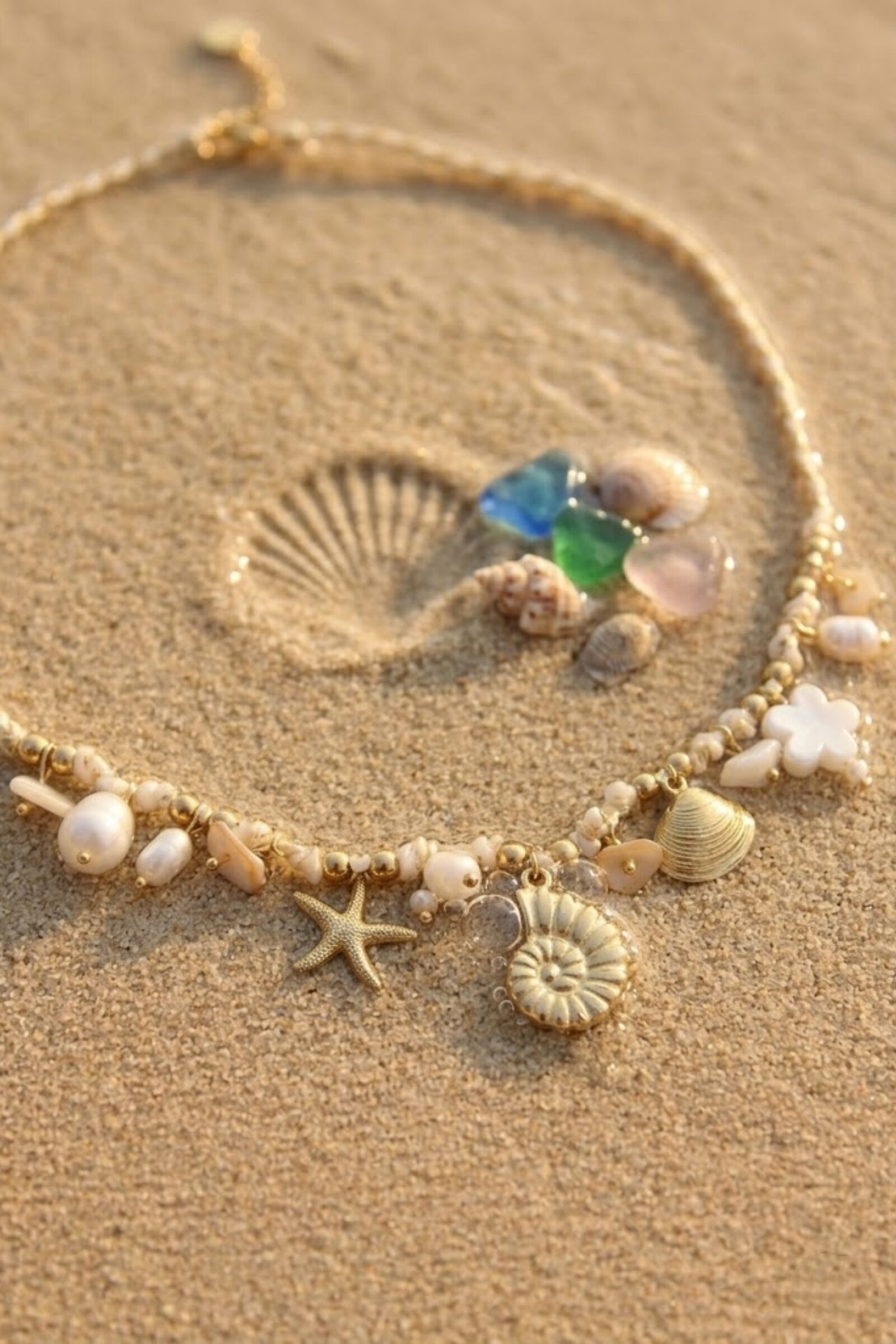 Collier coquillage  Nacre, acier inoxydable