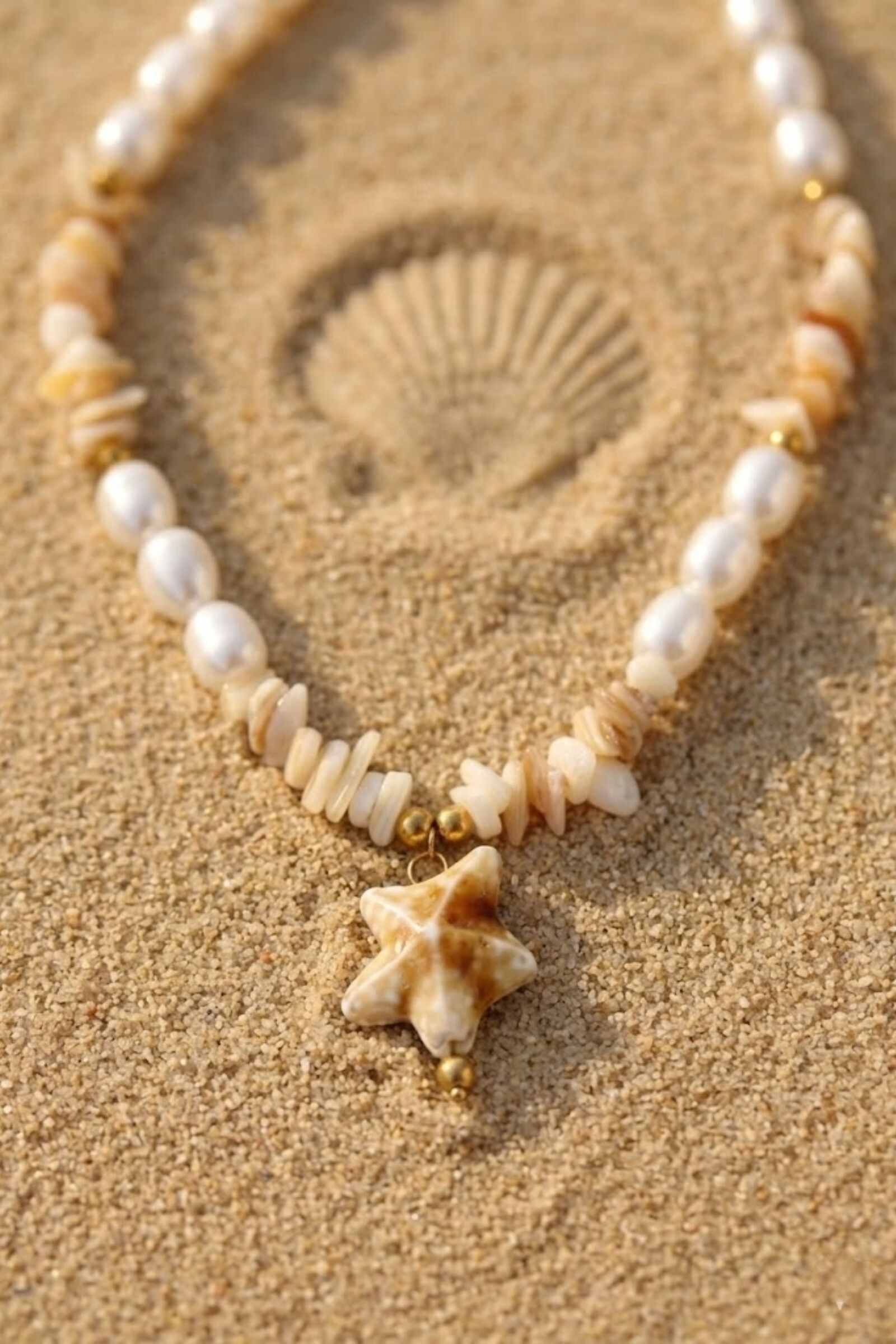 Collier étoile de mer – Nacre & perles