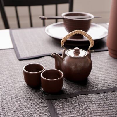 Ensemble de théière chinoise faite à la main avec 2 tasses