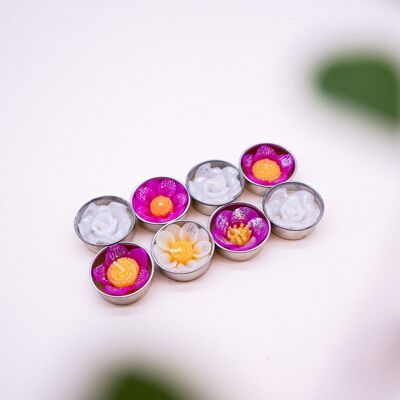 Candelitas perfumadas con flores de purpurina surtidas