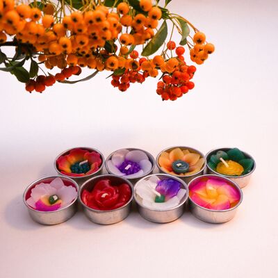 Assorted 8 Tropical Flower Scented Tealight Candles
