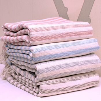 Lot de 5 serviettes à chevrons Duocolor 1