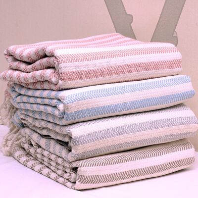 Lot de 5 serviettes à chevrons Duocolor