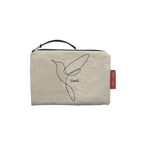 Purse / Wallet / Card Holder Bag, 100% Cotton, "Fly" model