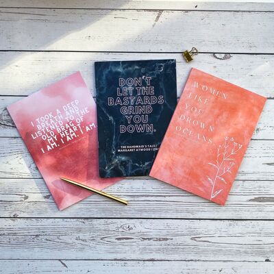 Atwood, Kaur, Plath - Set of 3 A5 Notebooks