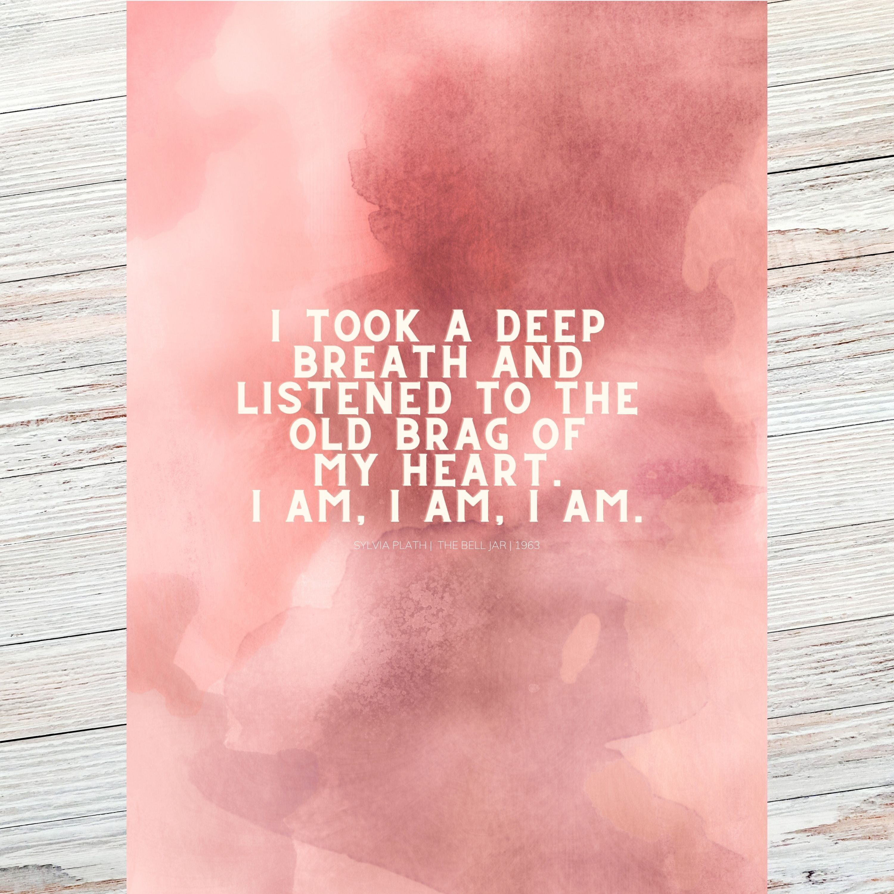 Sylvia Plath - Die Glocke, literarisches Zitat Postkarte