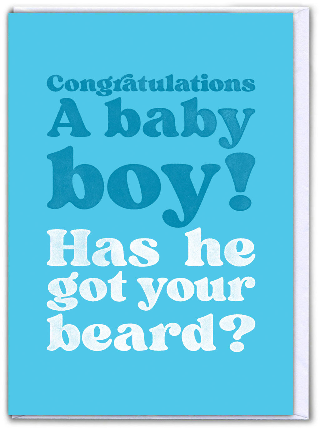 Funny Large Card New Baby - Baby Boy Beard by Brainbox Candy