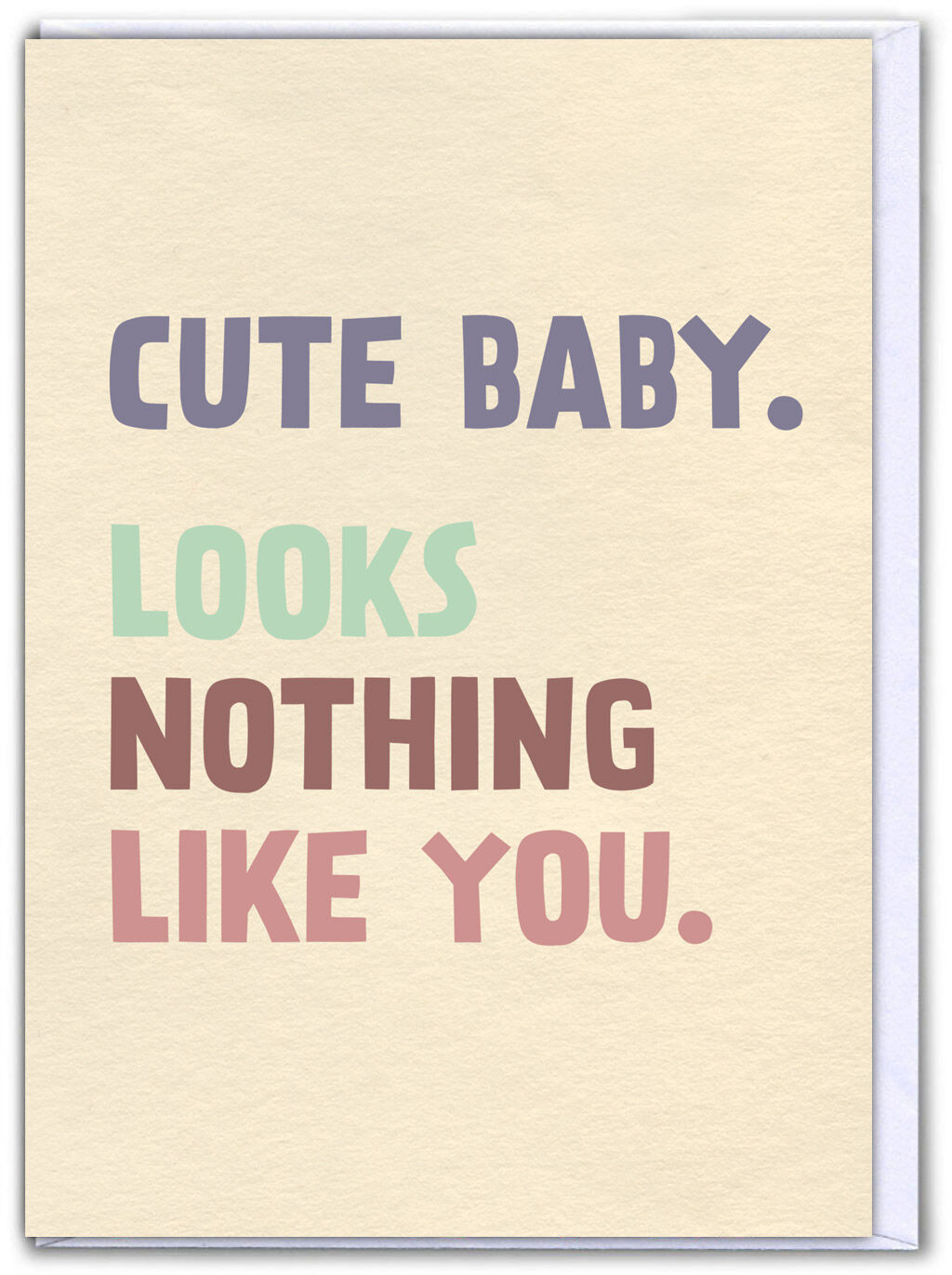 Funny Large Card New Baby - Cute Baby by Brainbox Candy