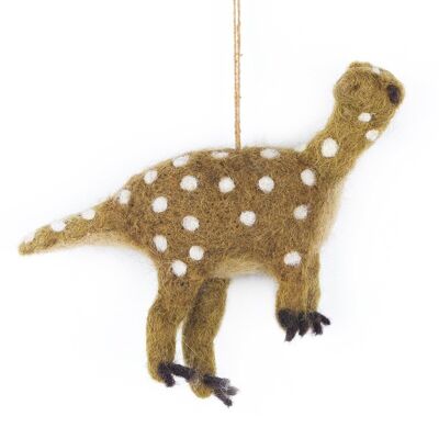 Dinosaurios de fieltro hechos a mano colgando decoración biodegradable Iguanodon