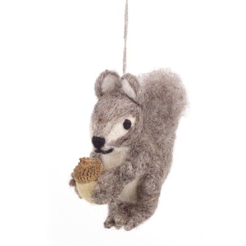 Handmade Felt Eric the Squirrel Hanging Felt Decoration