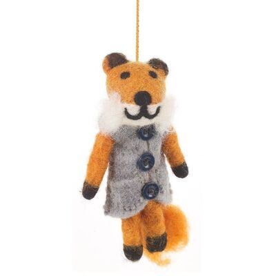 Handmade Felt Freddy the Fox Biodegradable Hanging Decoration