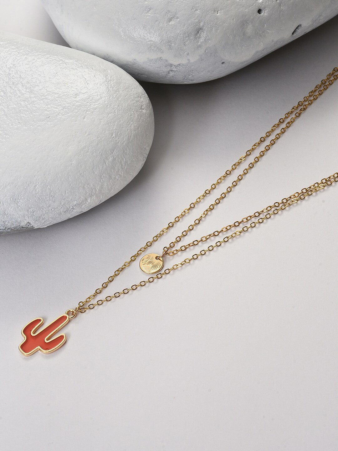 Gold-Plated Layered Necklace – Fashion Jewelery – Alloy – 37cm Length
