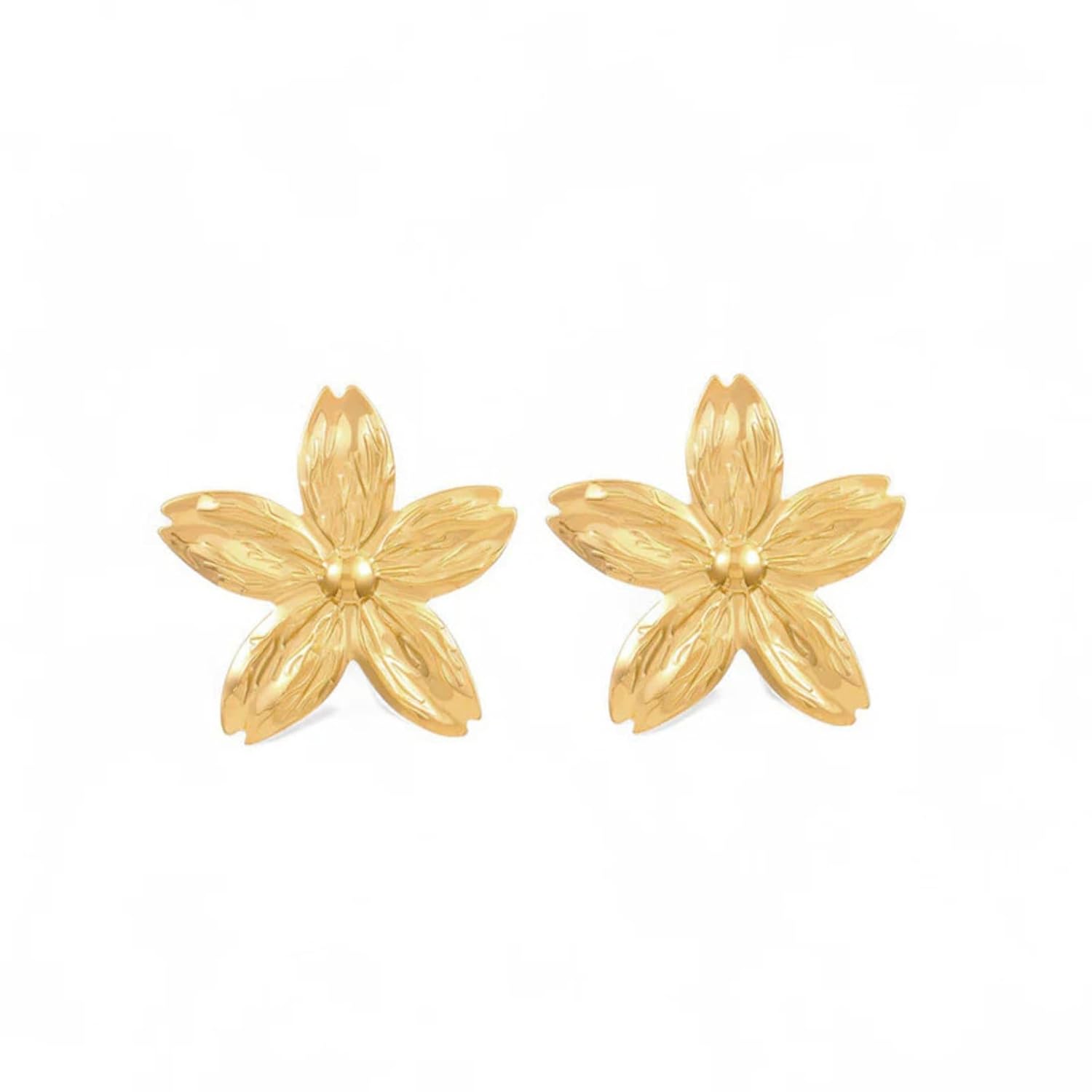 Floral Stud Earrings – Fashion Jewelery – 18K Gold Plated Anti-Tarnish