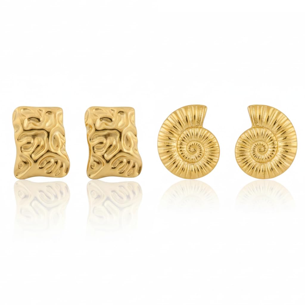 18K Gold Plated Earring Sets - Anti-Tarnish Earrings – Hypoallergenic & Waterproof