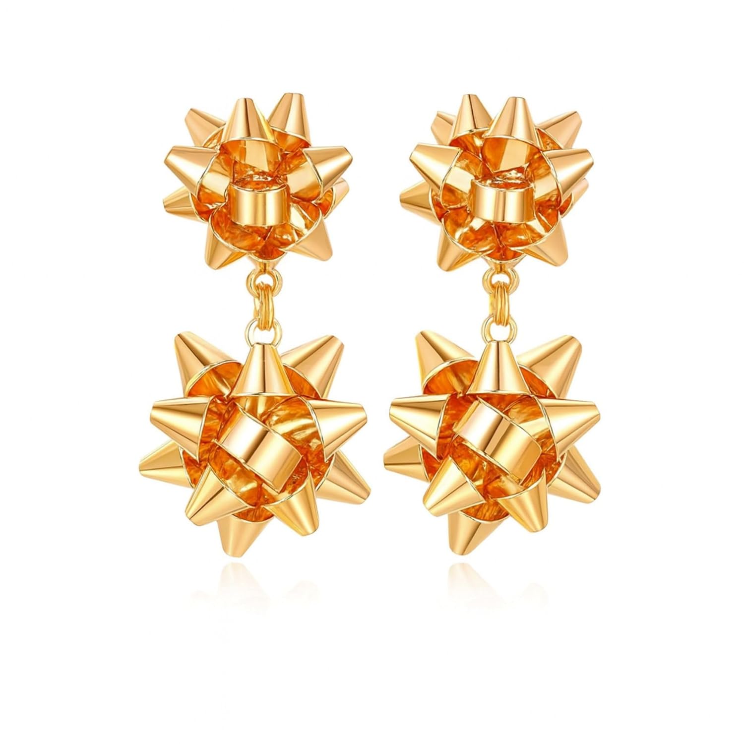 Floral Drop Earrings – Women's Fashion Jewelery – 18K Gold Plated Embellished