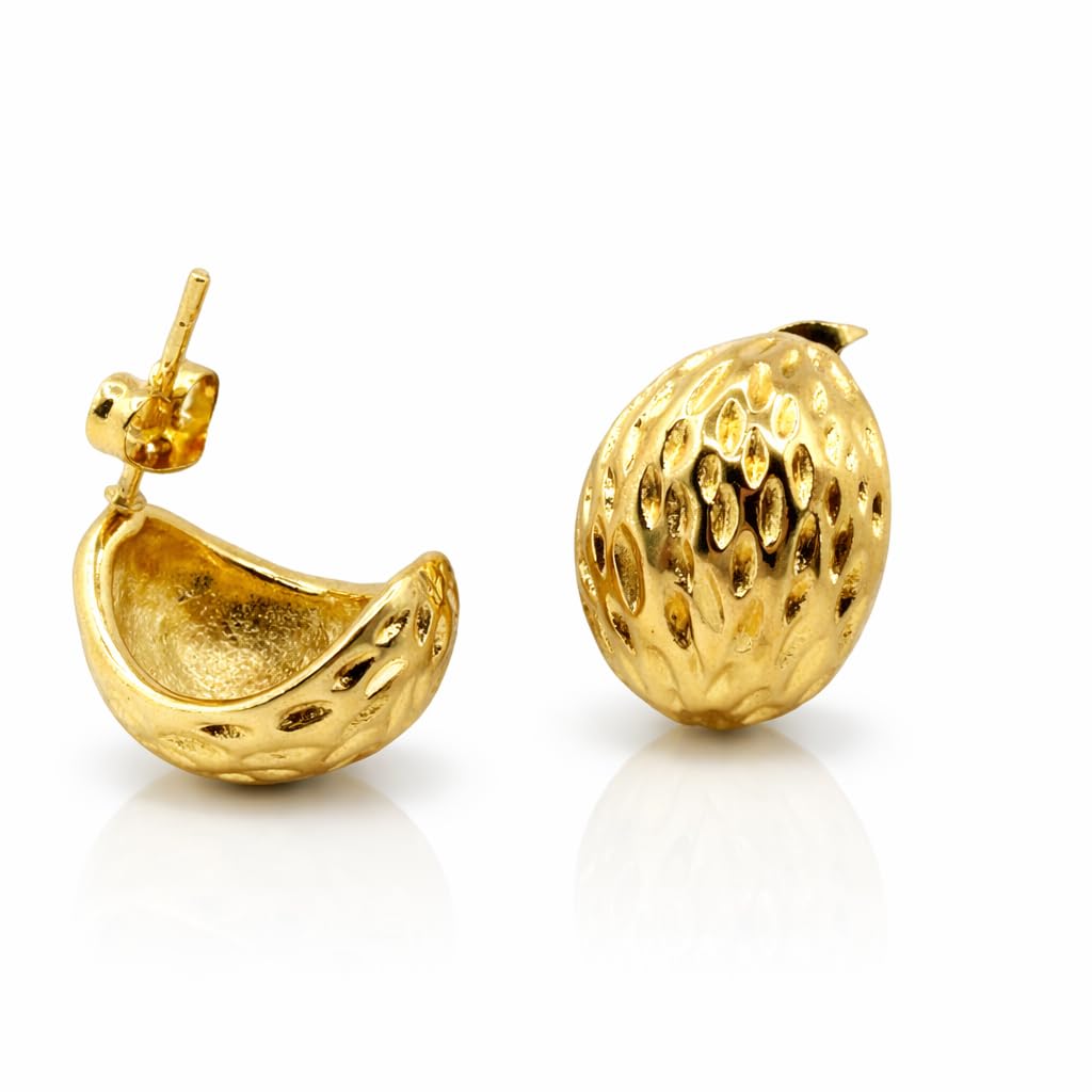 Anti-Tarnish 18K Gold Plated Earrings – Hypoallergenic Set – Lightweight Fashion Jewelry