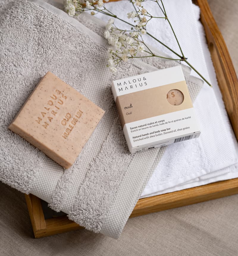 SAVON CORPS OUD, HUILE DE LIN ET BEURRE DE KARITE 100g