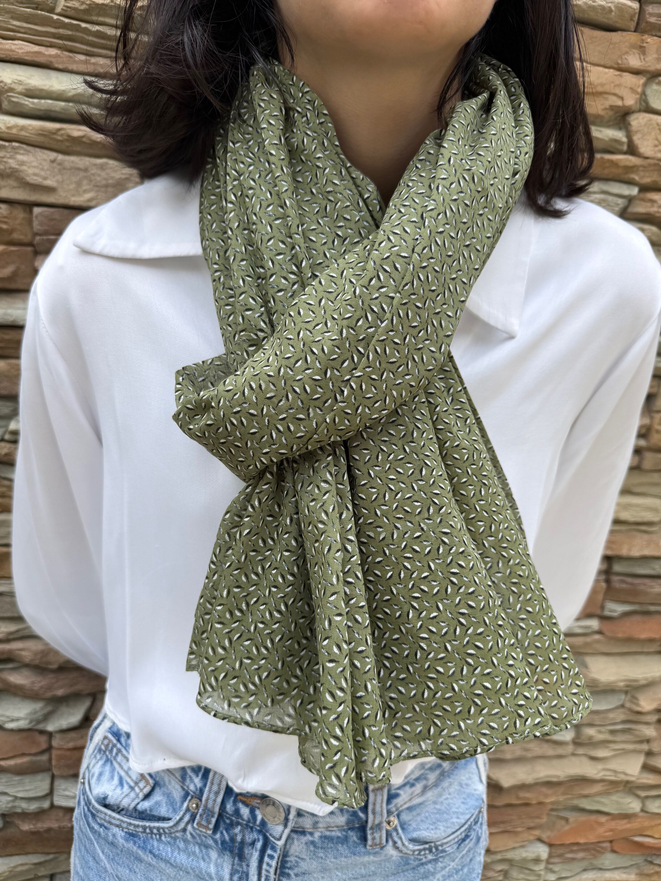 Unisex micro-patterned scarf, 100% Indian cotton