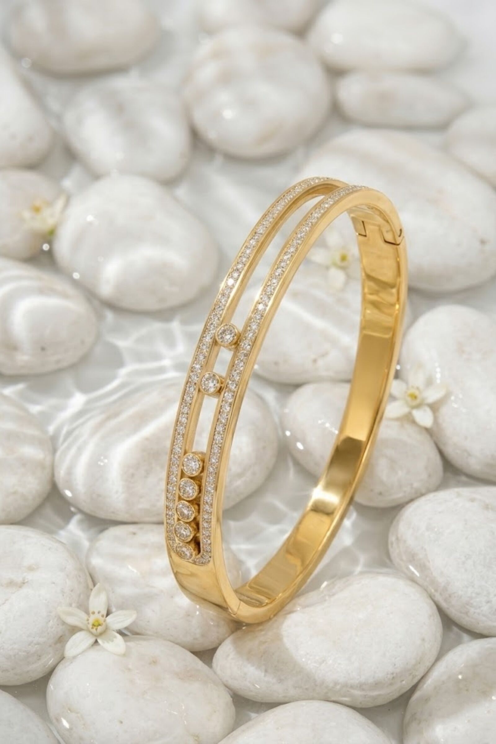 Bracelet Jonc Strass en Acier Inoxydable – Élégance Moderne