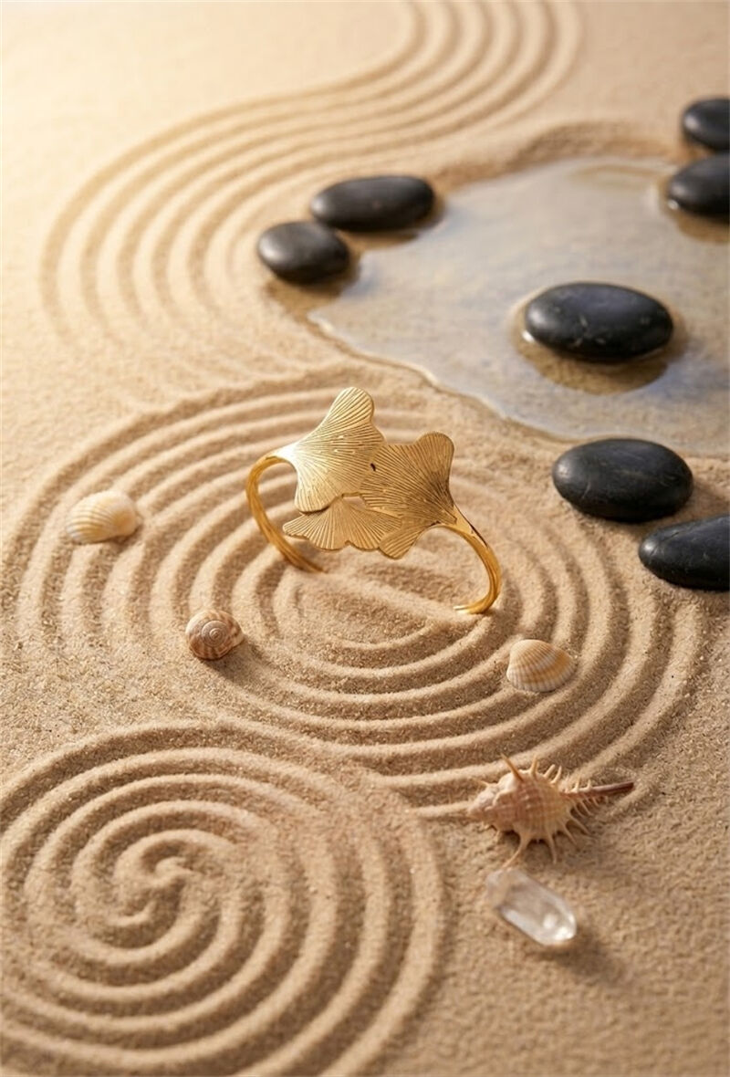 Bracelet Feuille de Ginkgo – Élégance Naturelle en Acier Inoxydable !