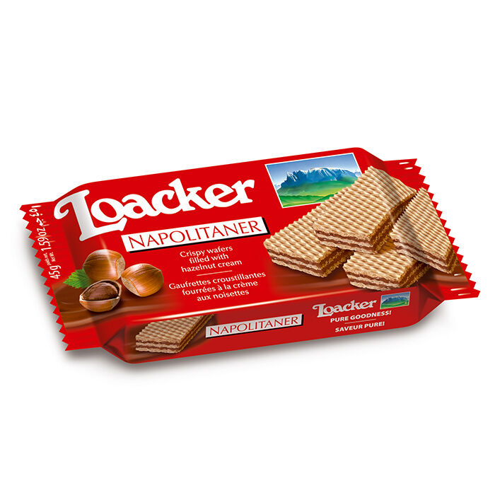 Loacker Napolitaner Pack Hazelnut wafers 45g LOAC12121