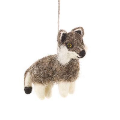 Handmade Felt Will Wolf Biodegradable Hanging Decoration