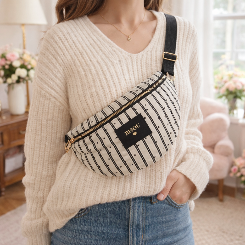 "Bisou" fanny pack – Leopard or star stripes