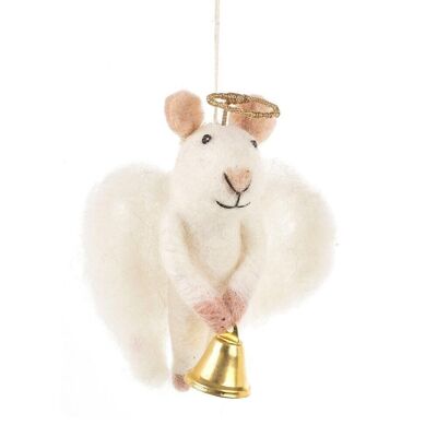 Colgante de fieltro hecho a mano Colgante Angelica Mouse Árbol de Navidad Decoración
