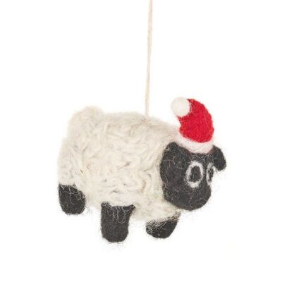 Handgemachte Filz biologisch abbaubare Weihnachten Black Sheep Tree Hanging Decoration