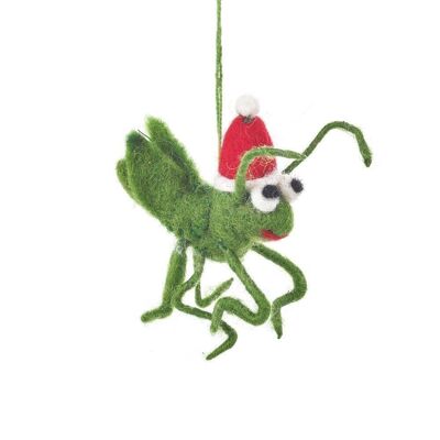 Handmade Felt Biodegradable Christmas Cricket Tree Hanging Decoration