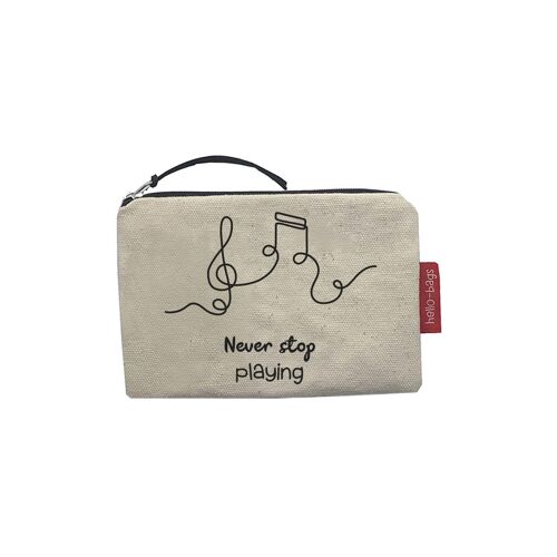 Purse / Wallet / Card Holder, 100% Cotton, "Never stop playing" model
