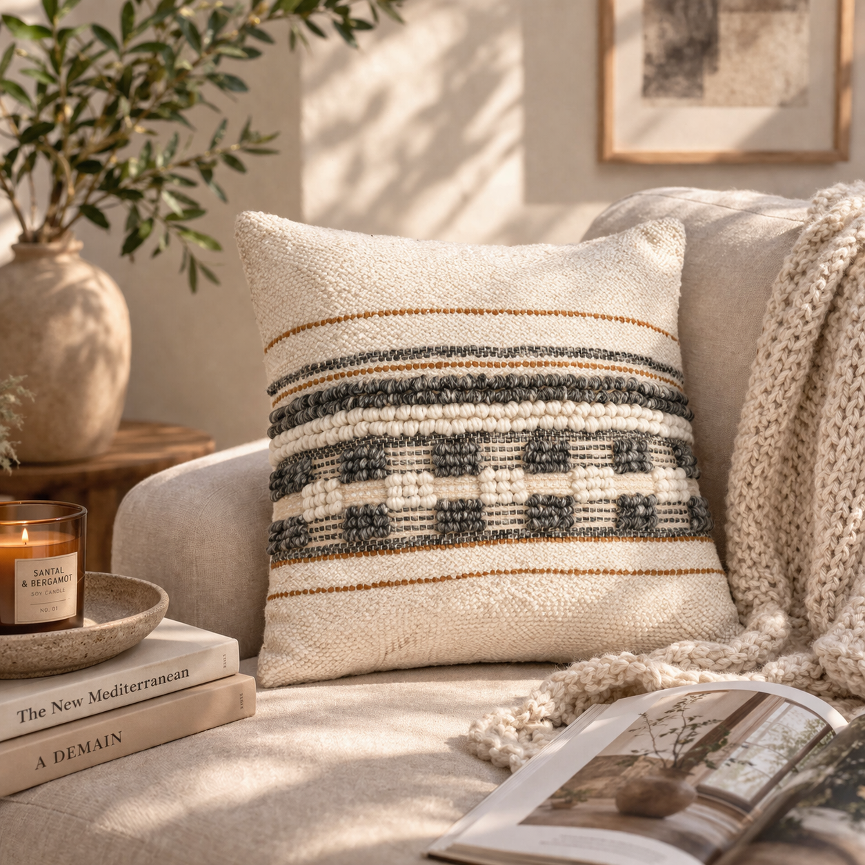 Multicolor Boho Cushion – Handmade Sofa & Bed Decor