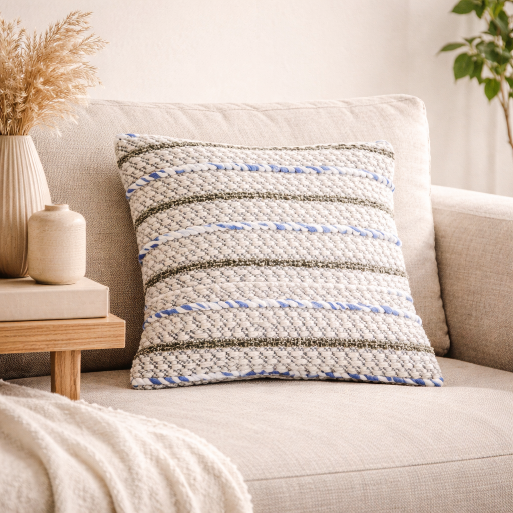 Handwoven Cushion - Multicolor - Artisan Decorative Pillow
