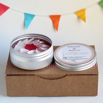 Boîte de savon éponge de fraise et crème à la rose musquée 1