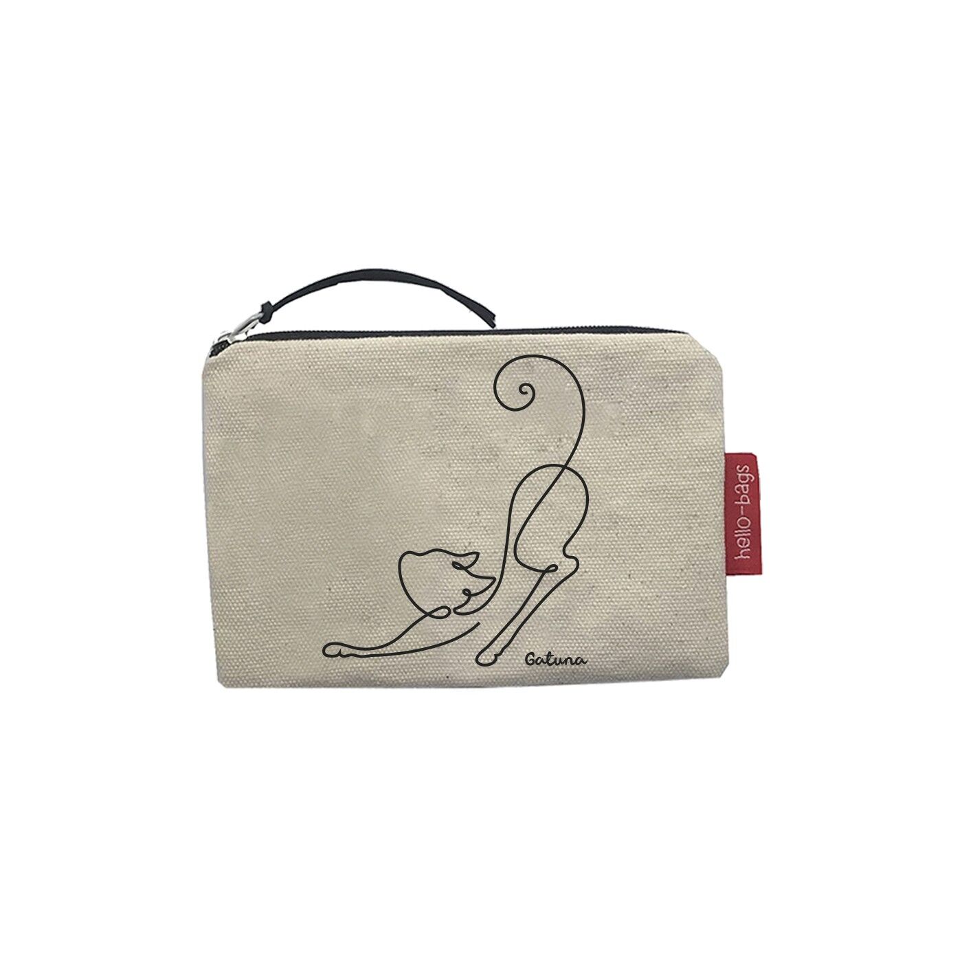 Portamonete / Portafoglio / Portacarte, 100% Cotone, modello "Gatuna".