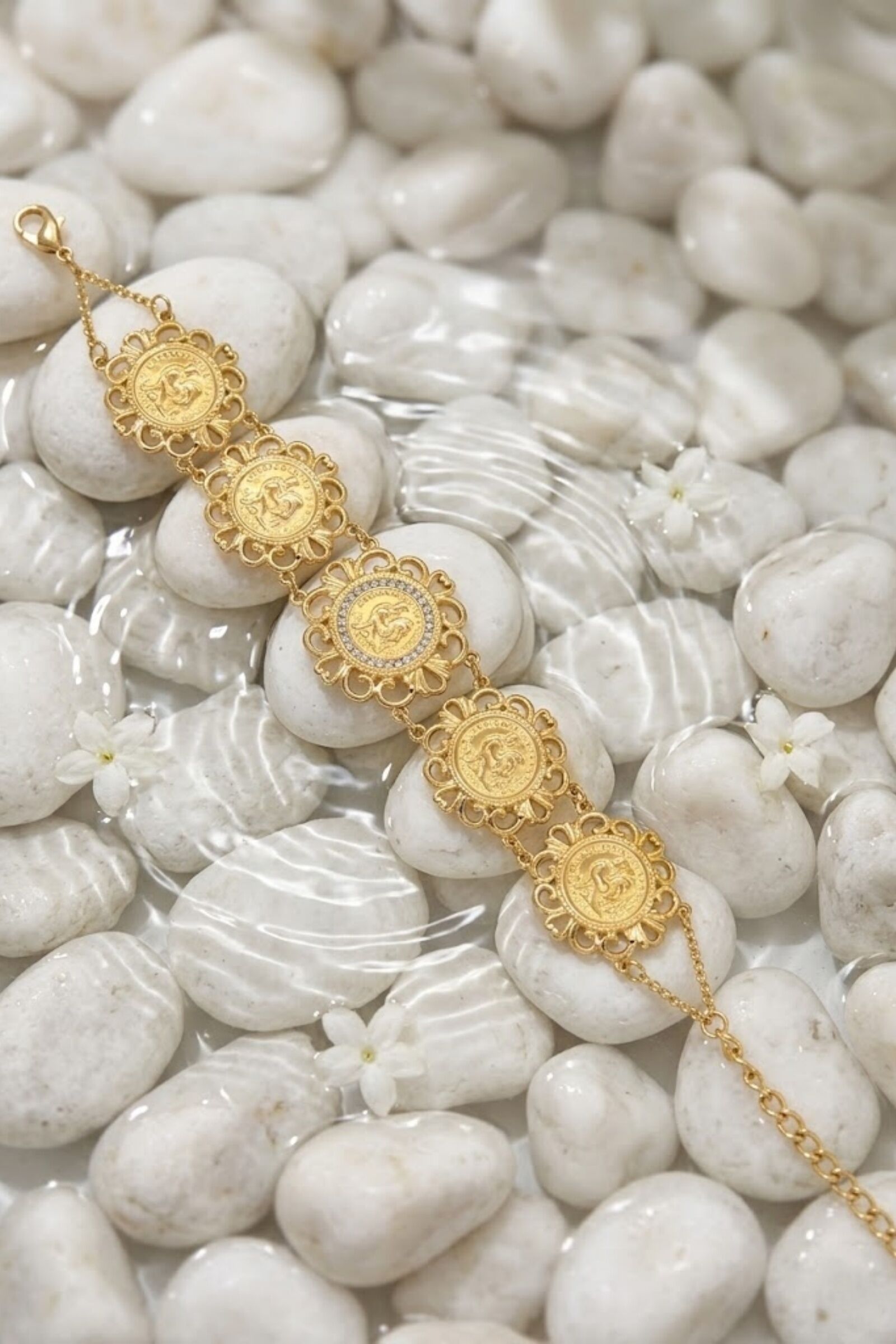 Bracelet Pièces en Acier Inoxydable – Élégance Vintage & Chic