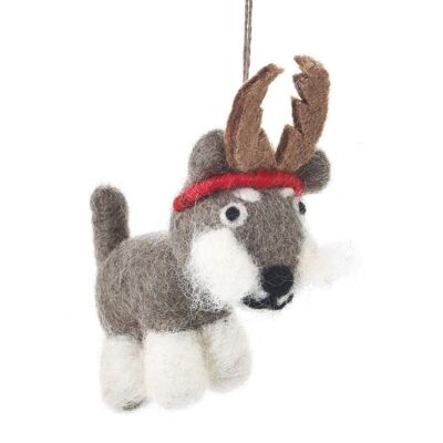 Handgemachte Filz biologisch abbaubare festliche Hugo der Hund hängen Weihnachtsbaum Dekoration