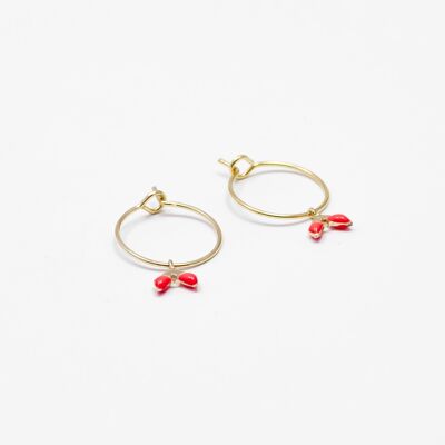 Mini coral ear hoops