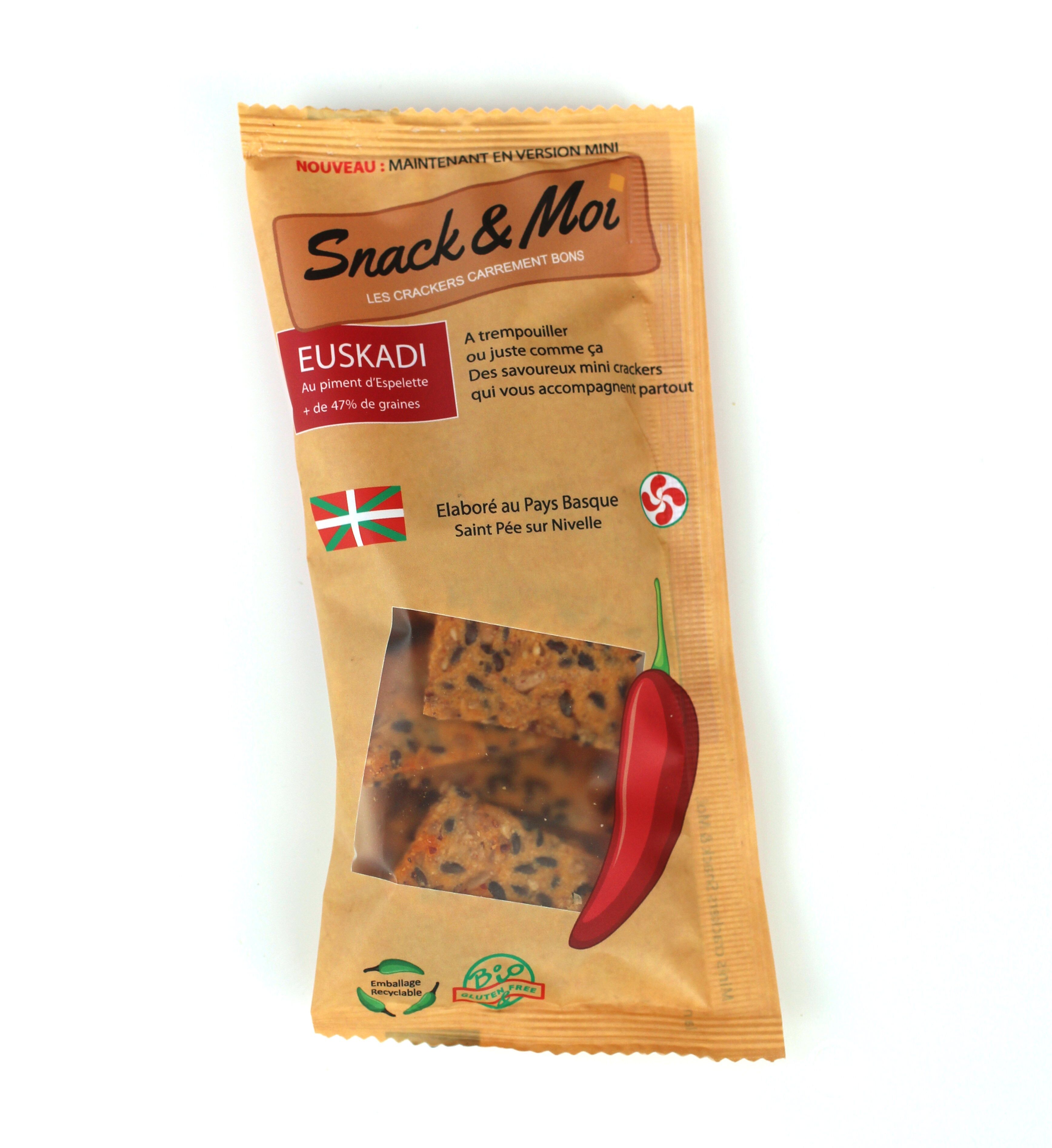 Mini galletas orgánicas con pimienta de Espelette 30 g