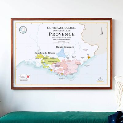 Mapa del vino de Provenza - 50 x 70 cm