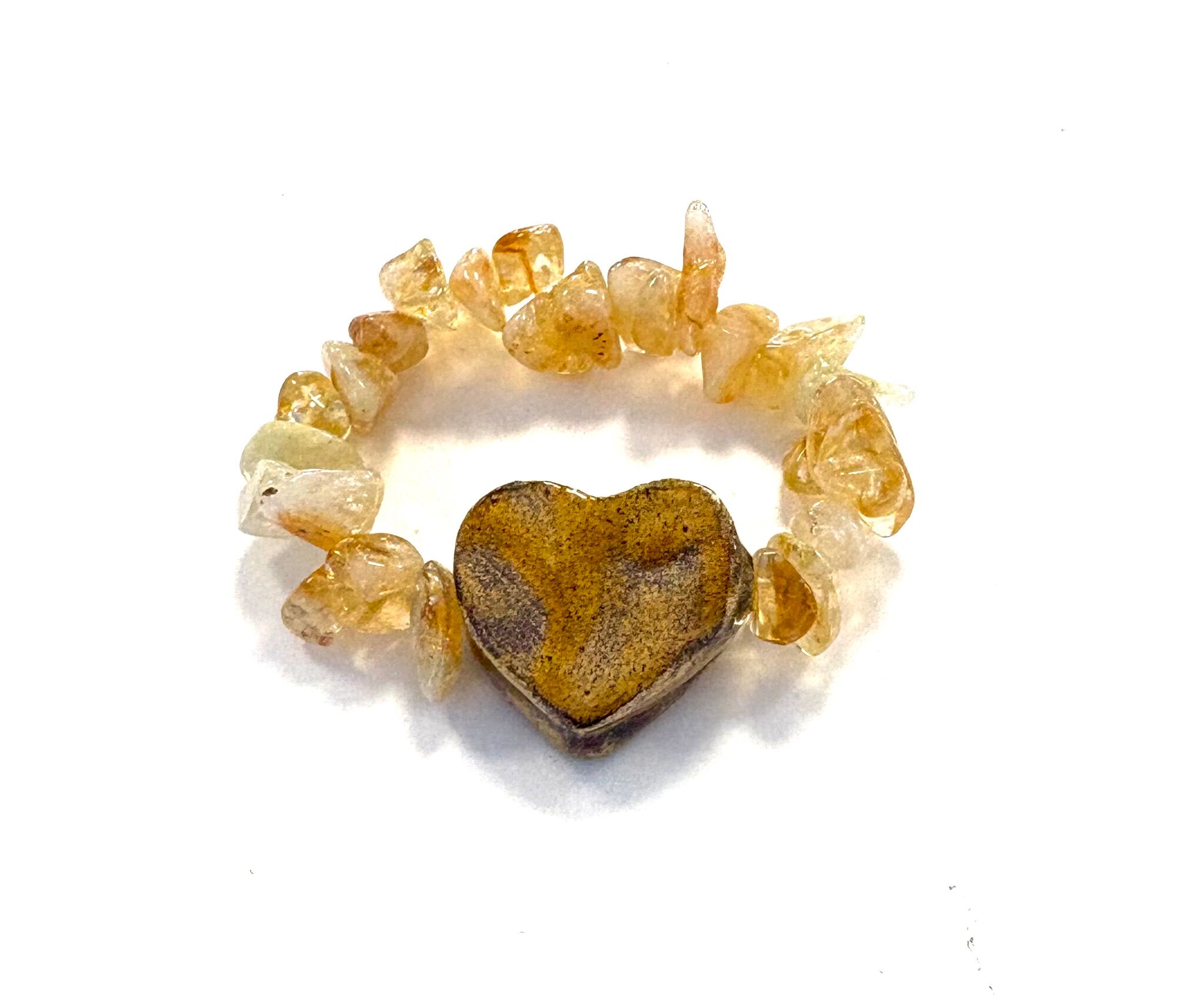Bracelet heart honey yellow and citrine