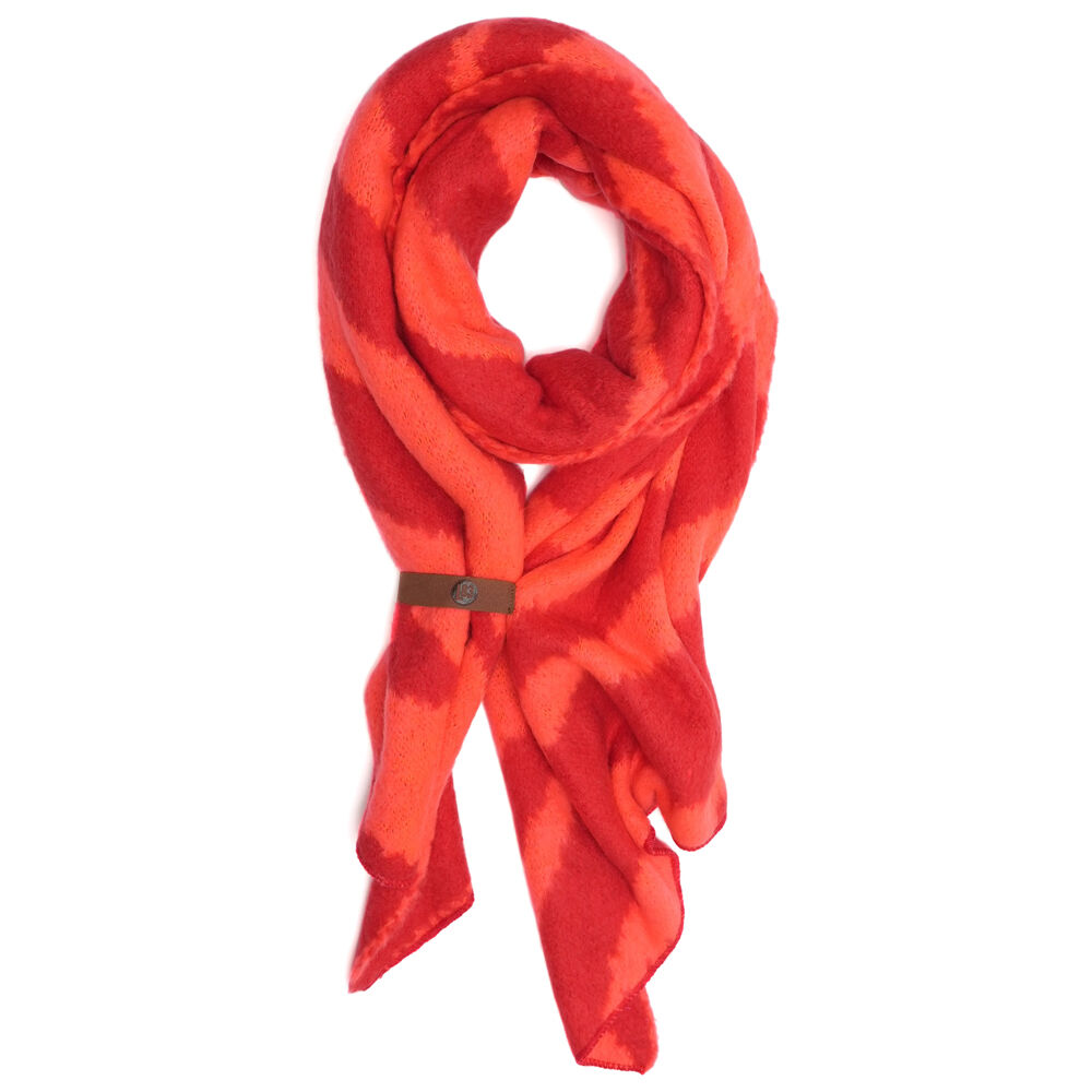 Bufanda femenina con estampado de cebra coral.