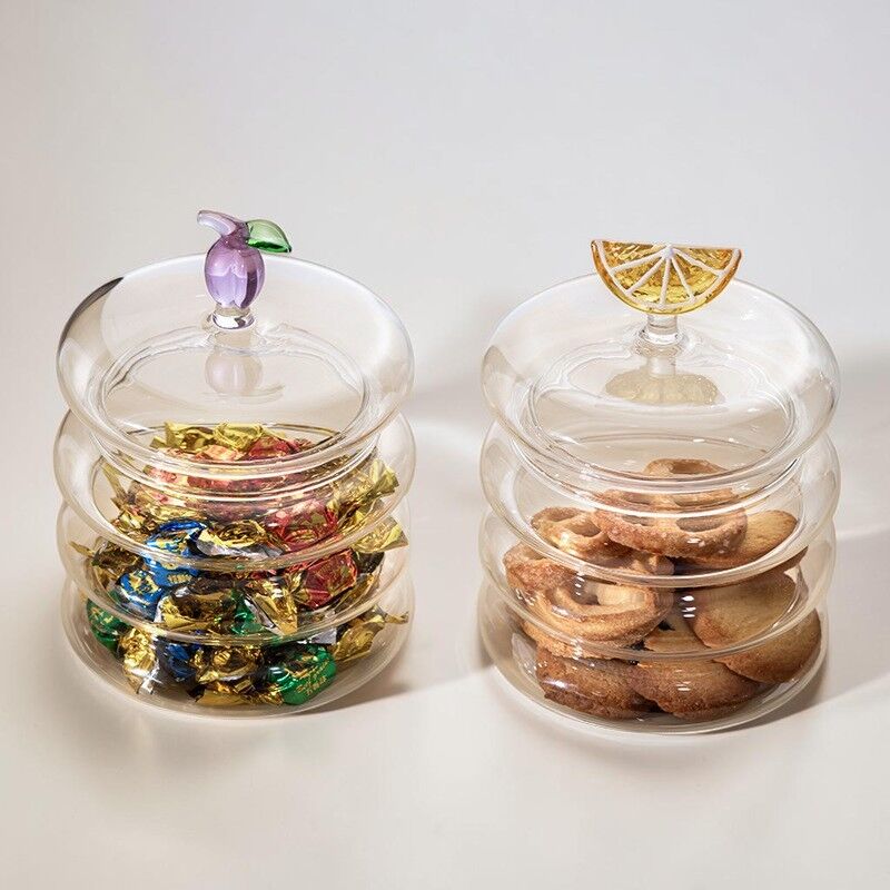 Glass Candy Jar with Fruit Lid – Snack Storage Container
