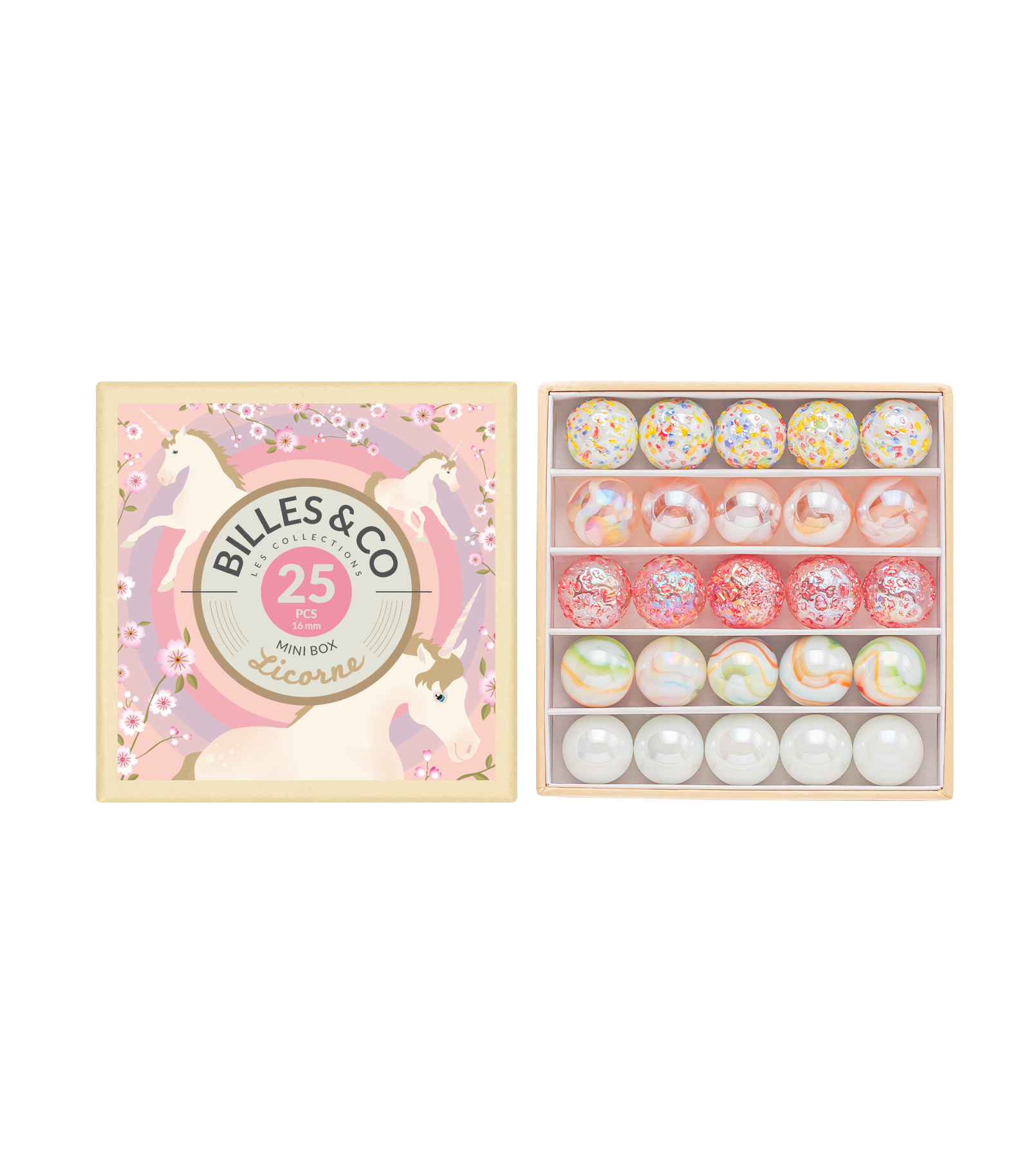 Small set of unicorn marbles