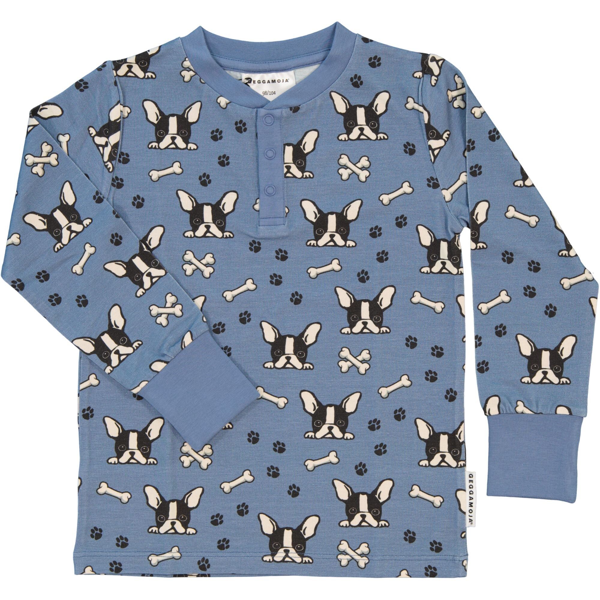 Grandpa Shirt Bamboo Bulldog Blue