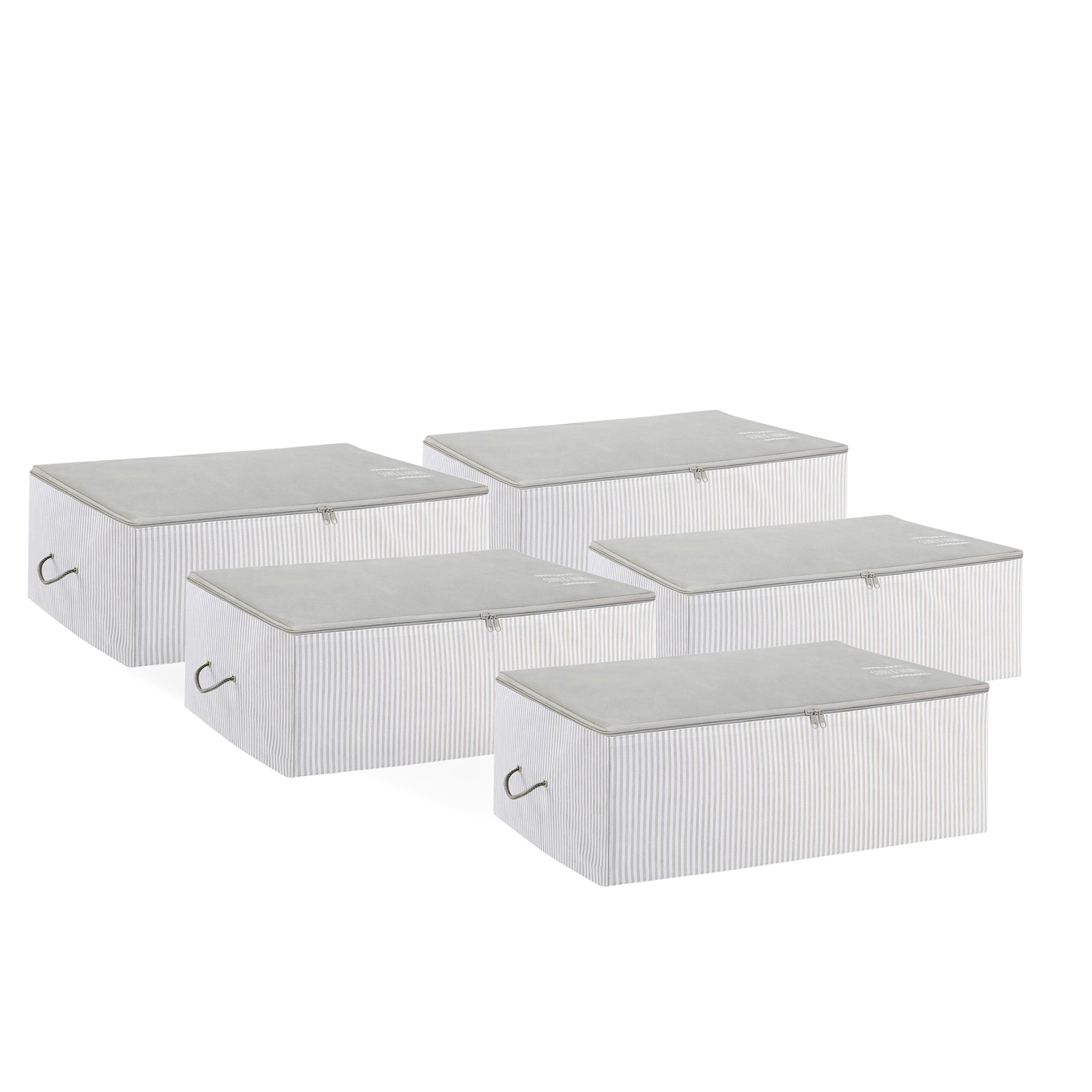 Aufbewahrungsbeutel, mittelgroß, 5er-Pack, grau