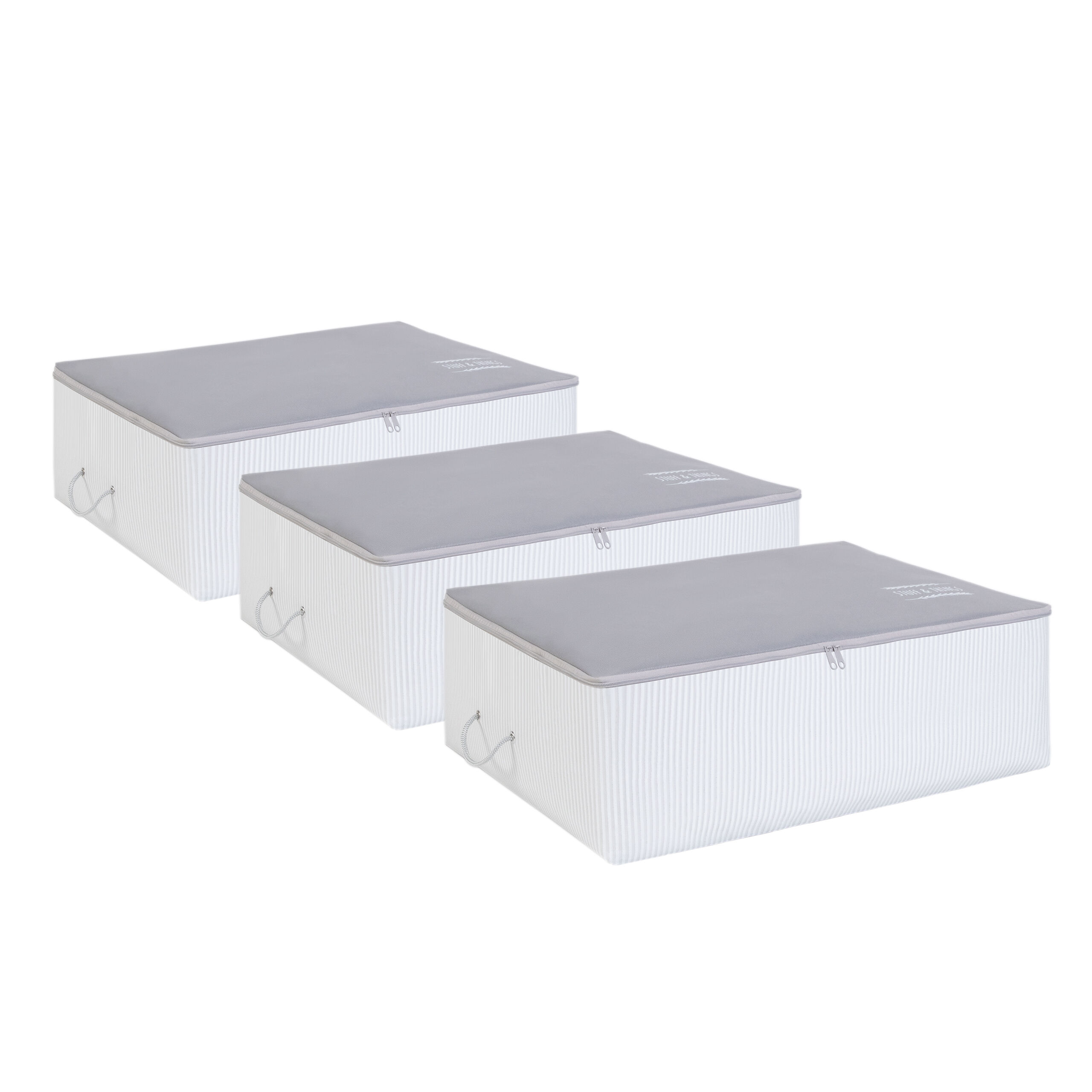 Aufbewahrungstasche für unter das Bett, 3er-Pack, groß, grau