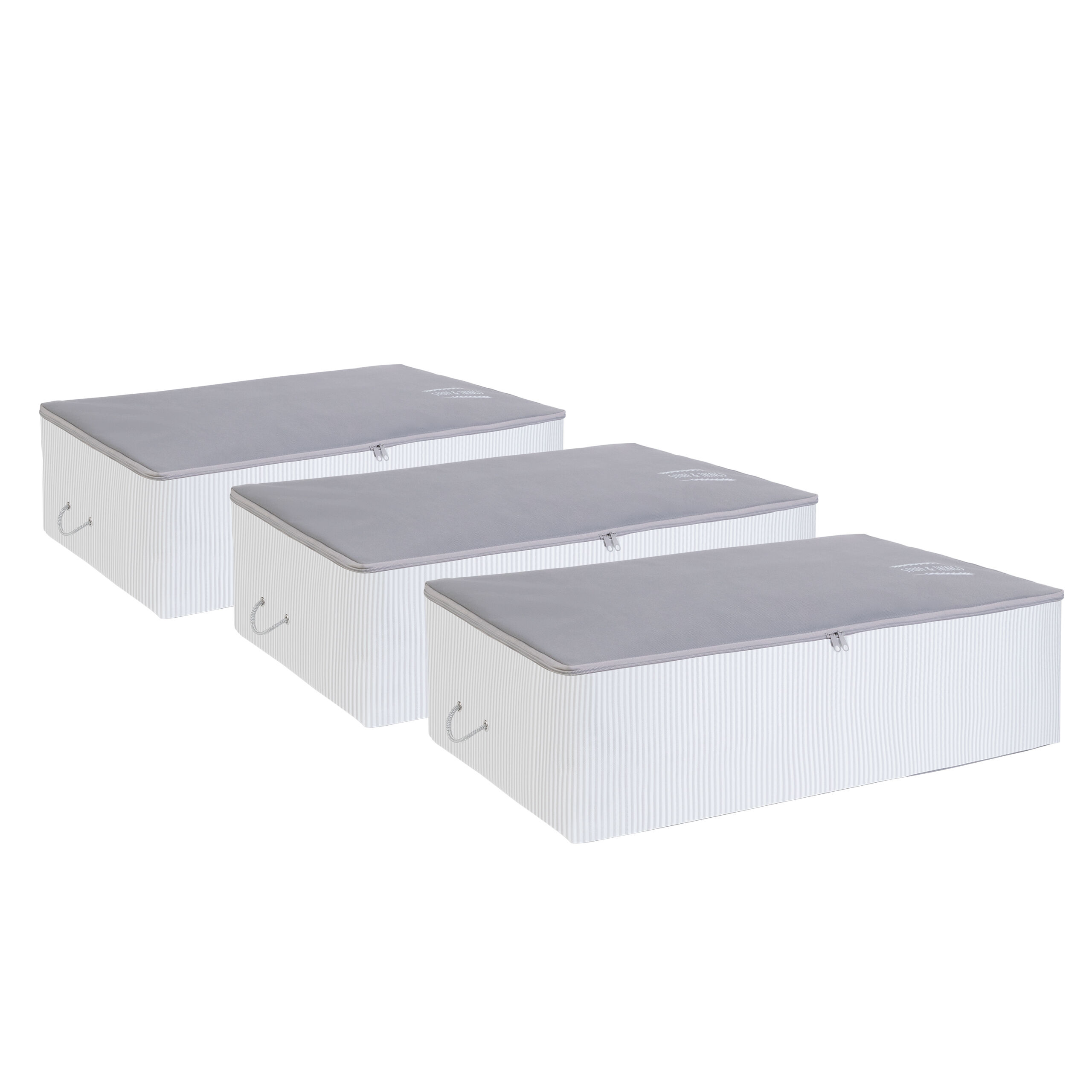 Aufbewahrungstasche für unter das Bett, 3er-Pack, extra groß, grau