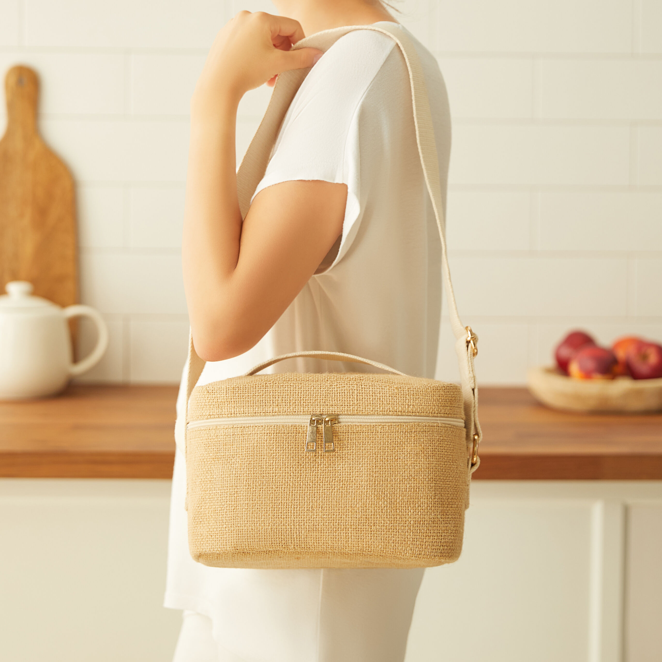 KÜHLTASCHE, KLEIN, JUTE